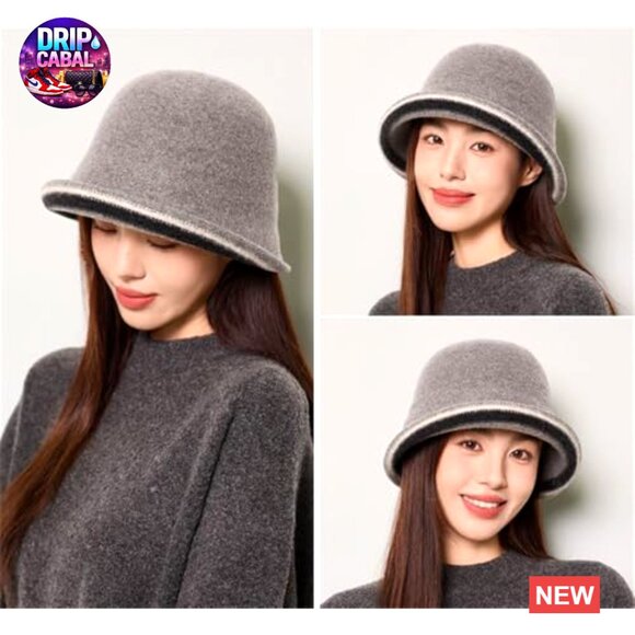 Wool Blend Vintage Bucket Hat Classic Felt Bowler Cap